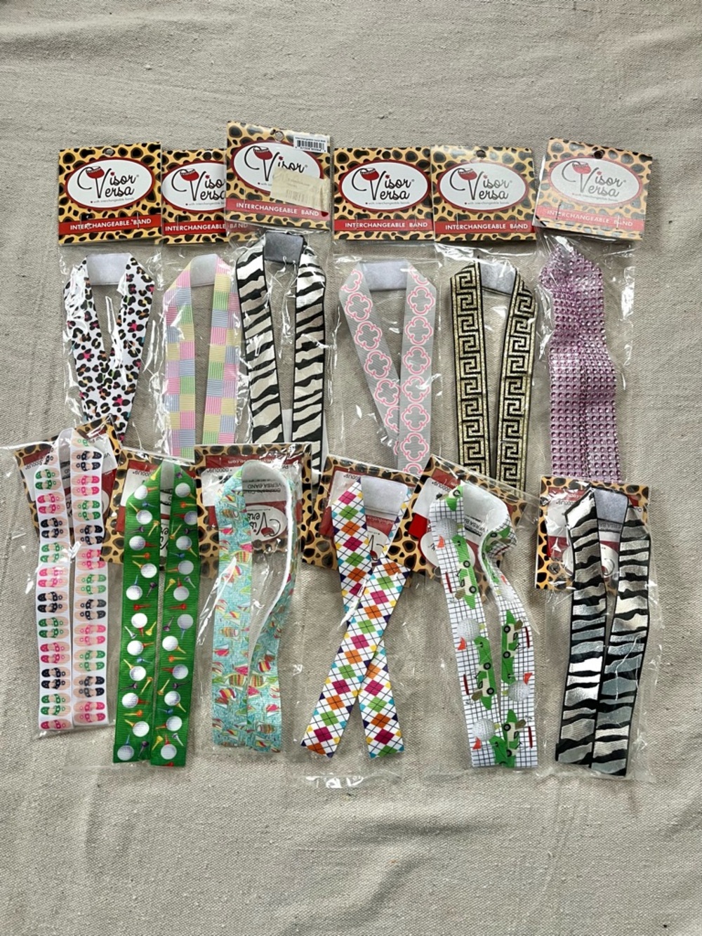 NWT Visor Versa Bundle of 12 Interchangeable Velcro Visor Bands